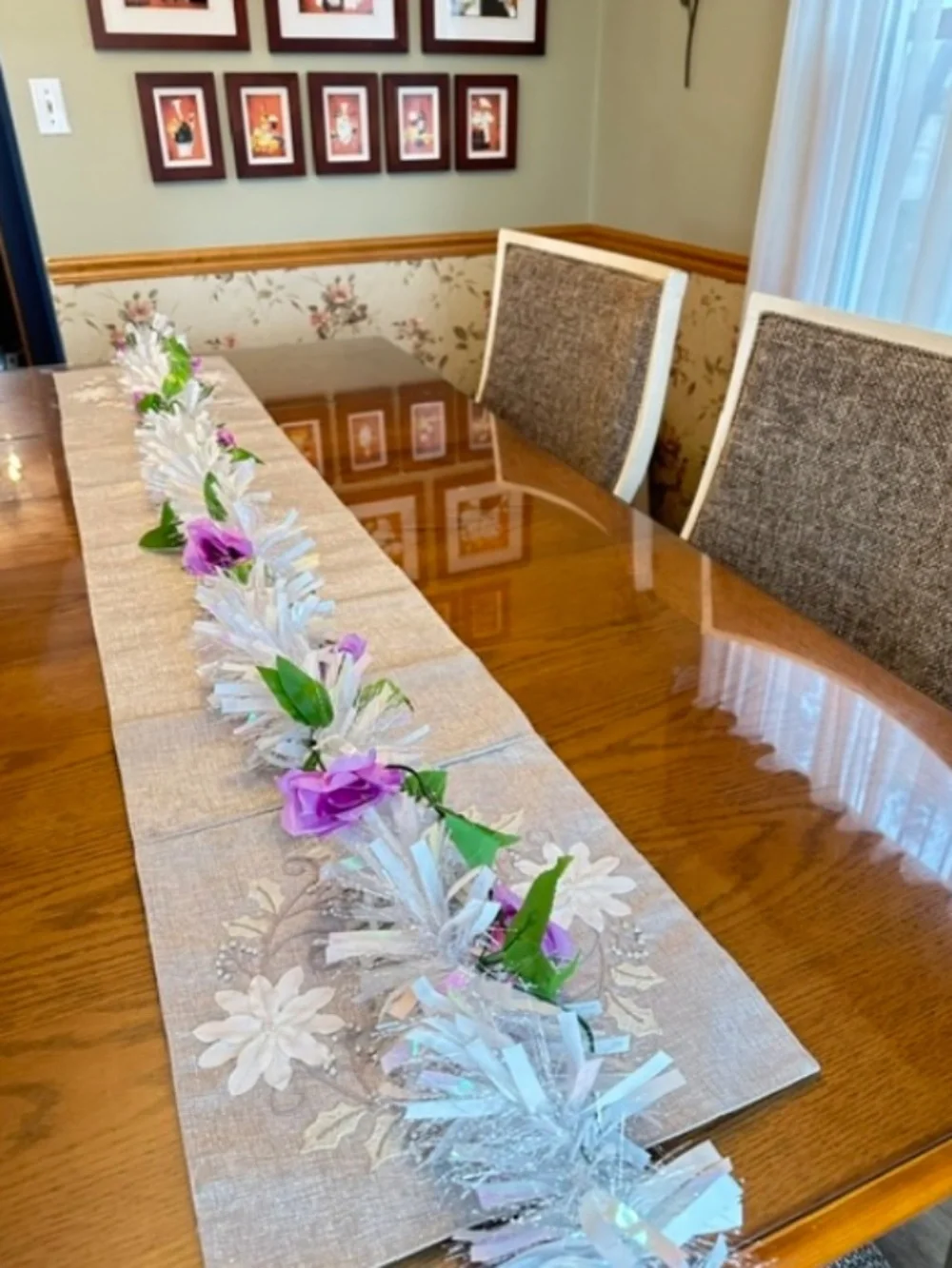 7 White MEGA Iridescent Tinsel 9 FEET LONG Garlands for Weddings, Holidays ~ NWT